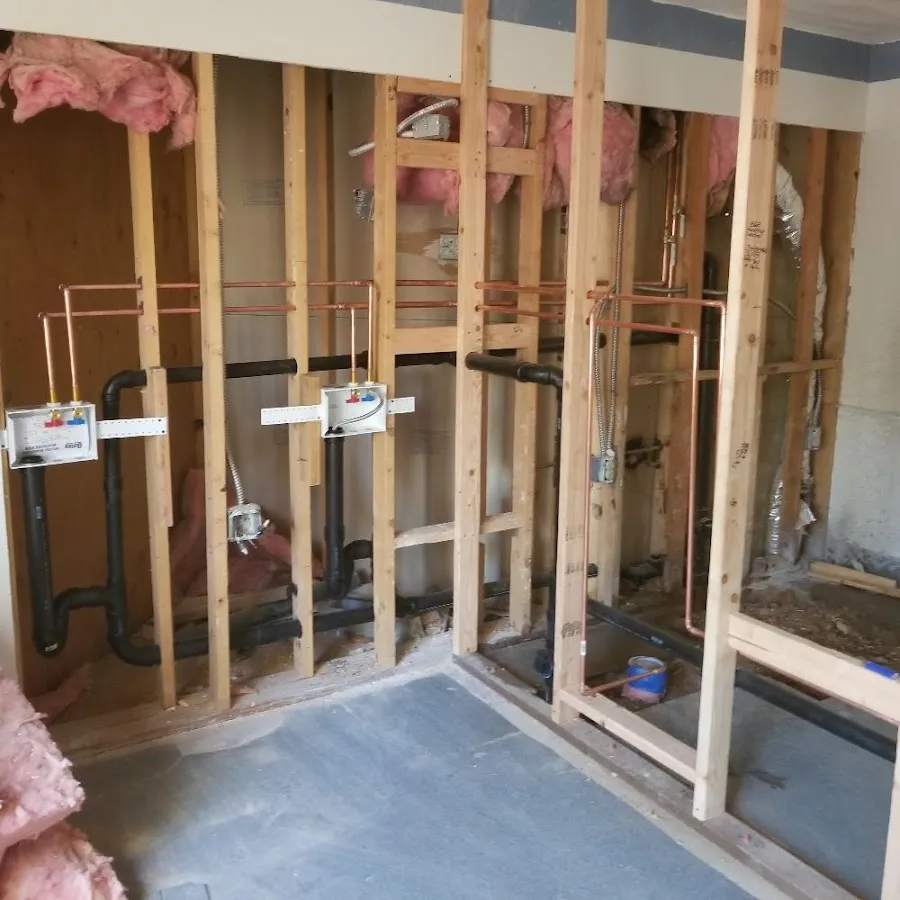 Copper pipe rough-in and plumbing installation in Lynchburg, Moore County